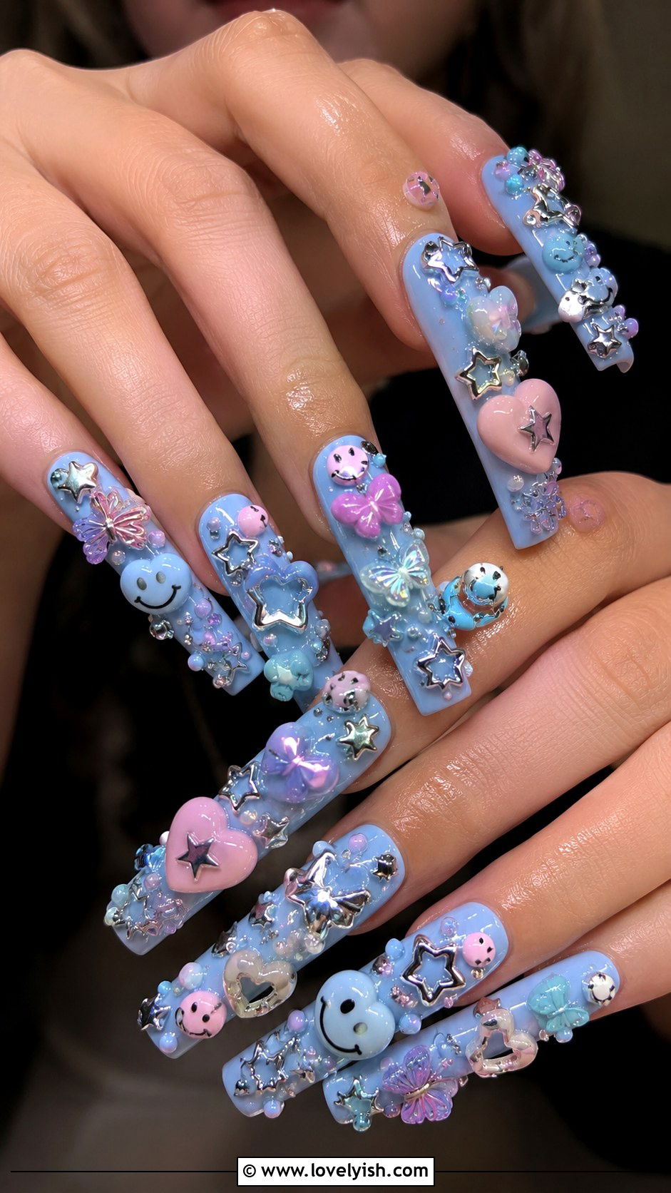 3D Y2K Charm Nails - 50 3d nail art - 50 3d nail art
