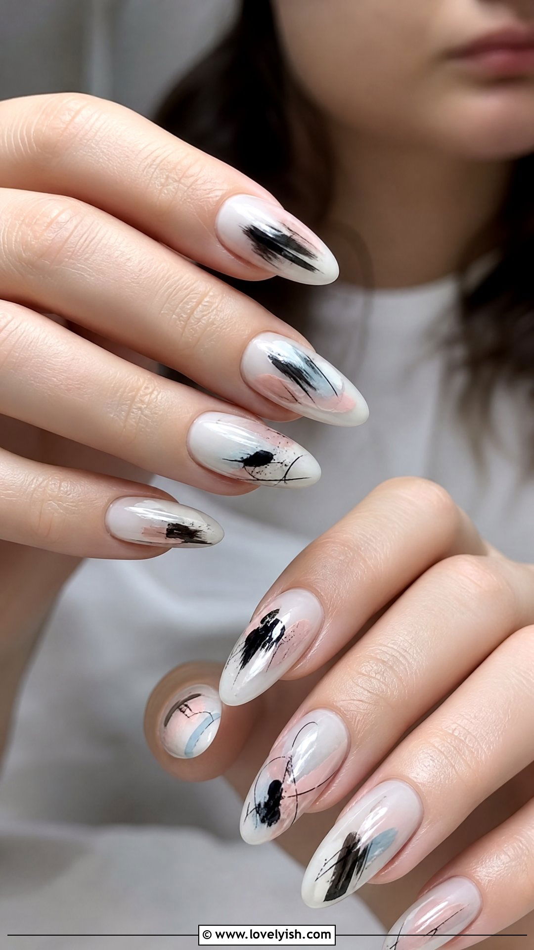Abstract Brushstroke Nails - 36 nails design 2026 - 36 nails design 2026