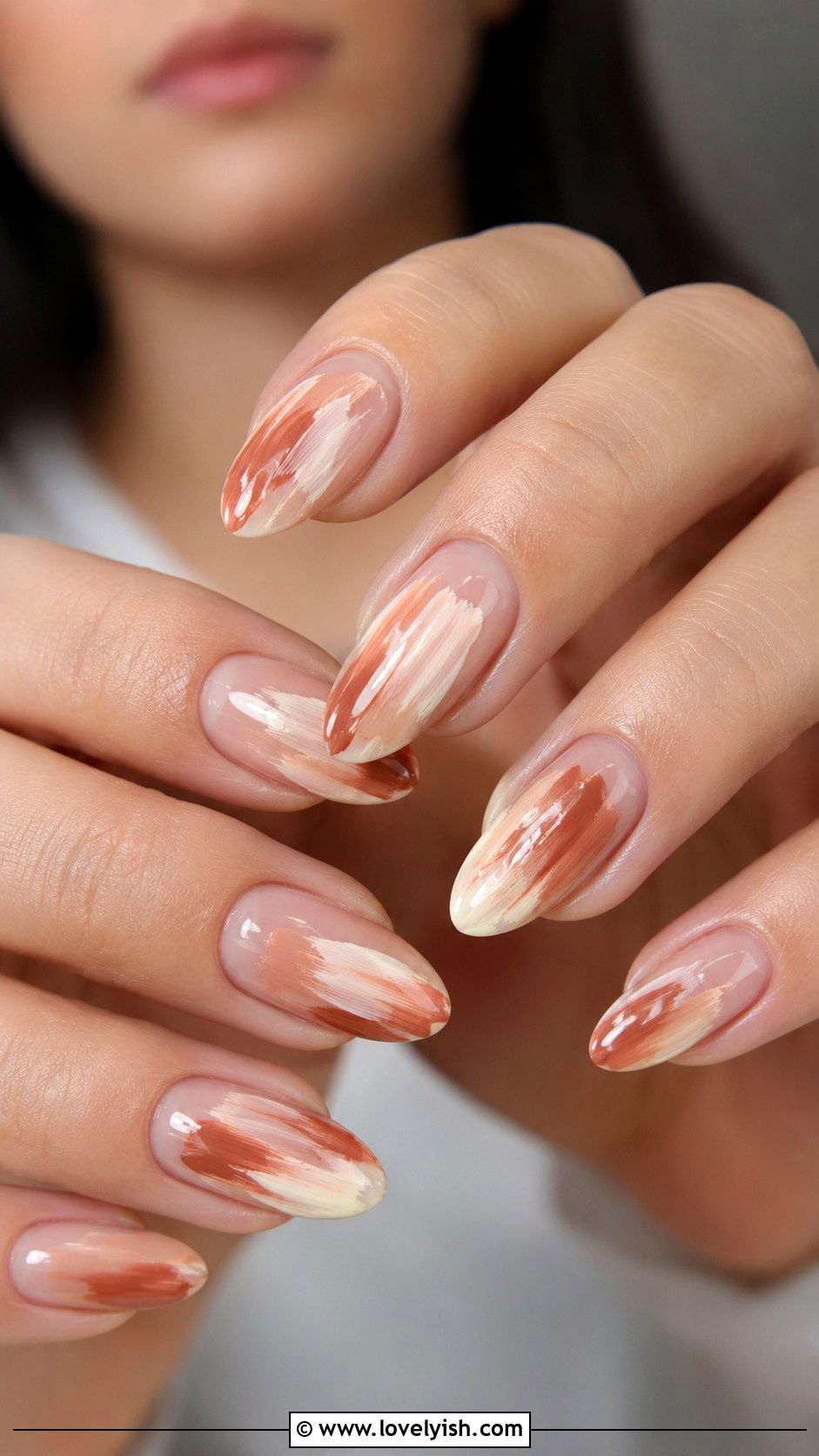 Abstract Brushstroke Nails - 34 nail design art ideas - 34 nail design art ideas