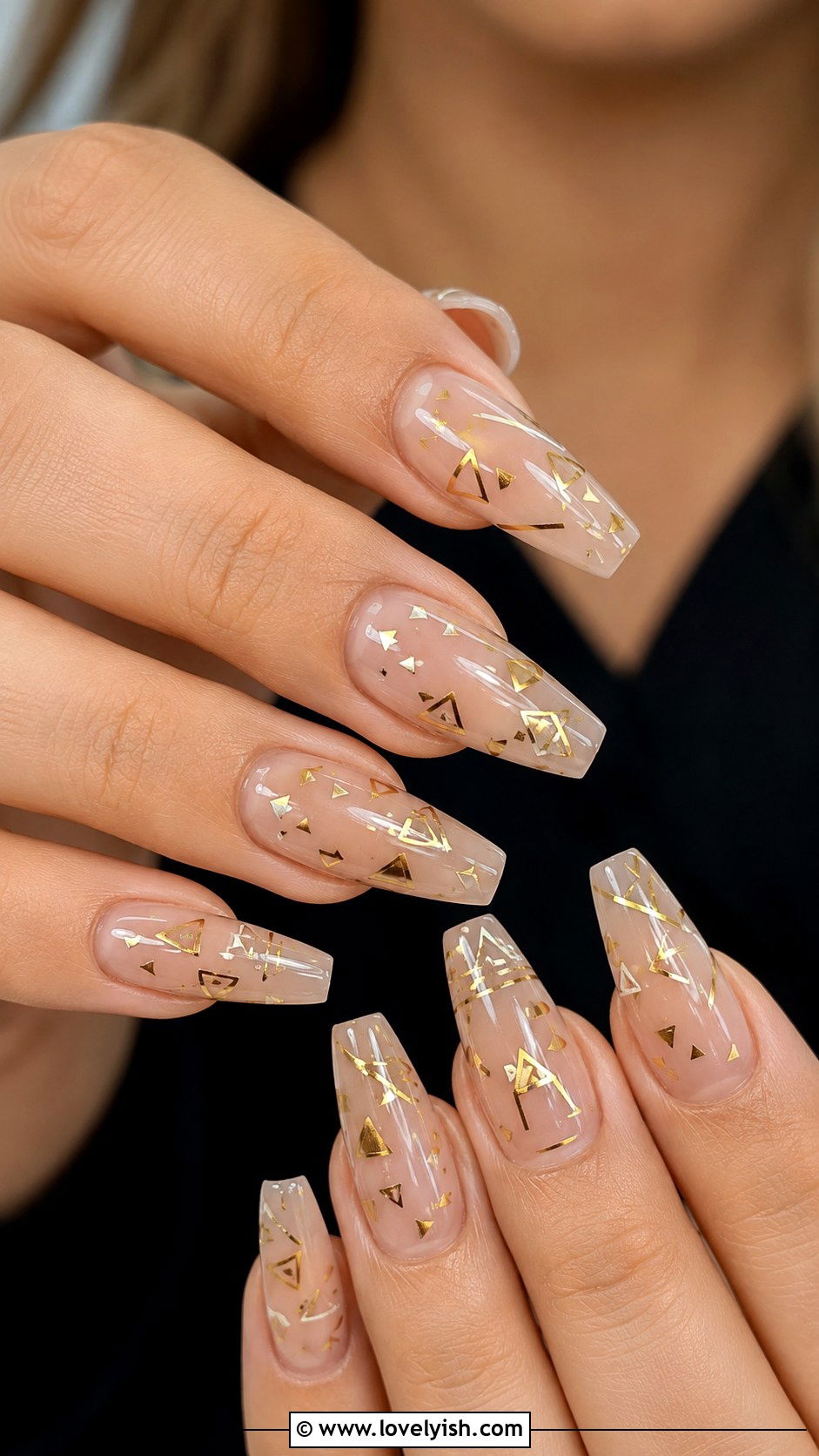 Abstract Geometric Triangles Nails - 38 abstract nail art - 38 abstract nail art