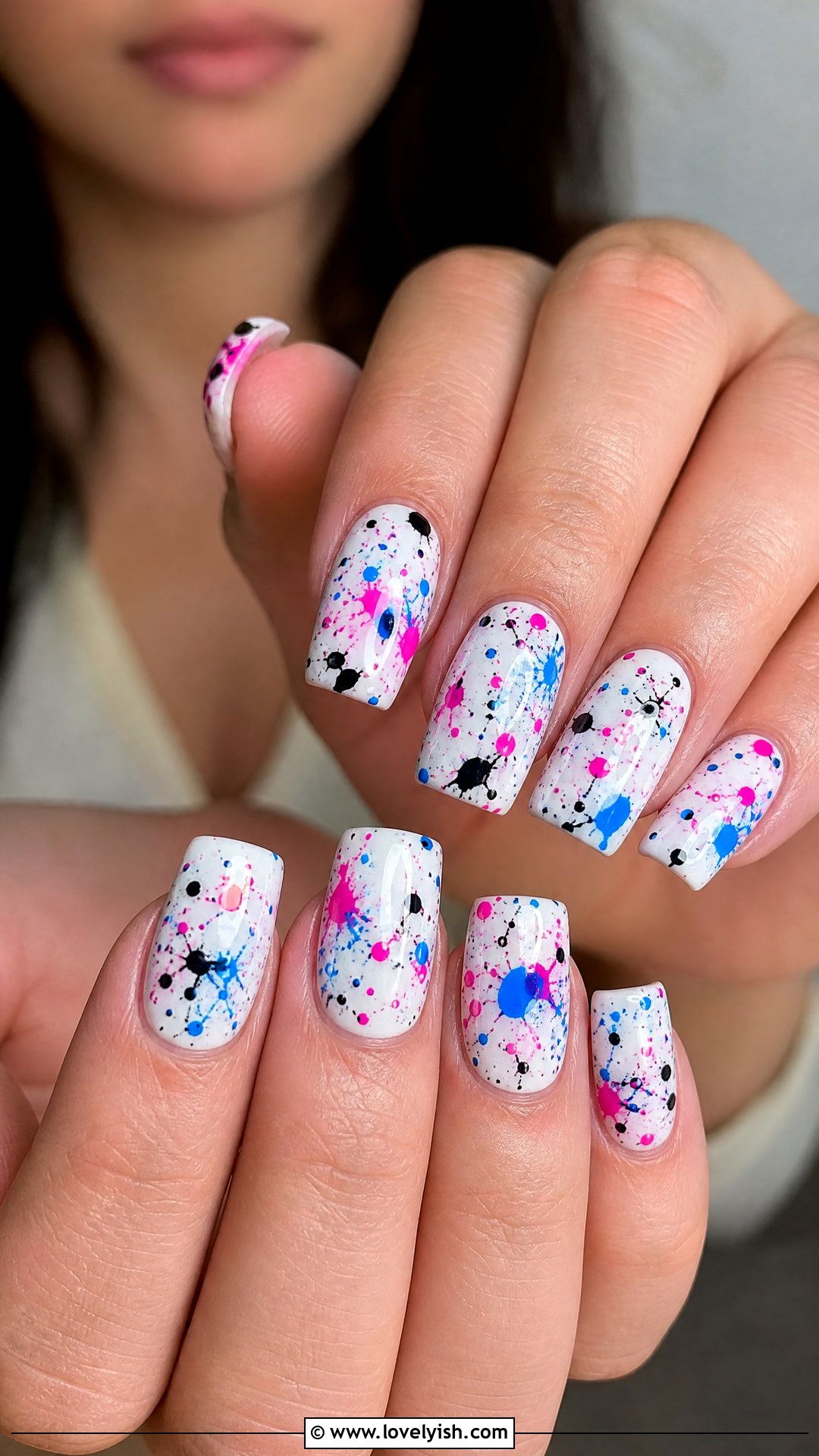 Abstract Splatter Paint Nails - 25 abstract nail designs - 25 abstract nail designs