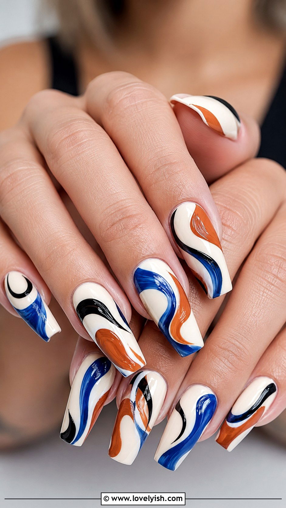 Abstract Swirl Art Press On Nails - 50 press on nails - 50 press on nails