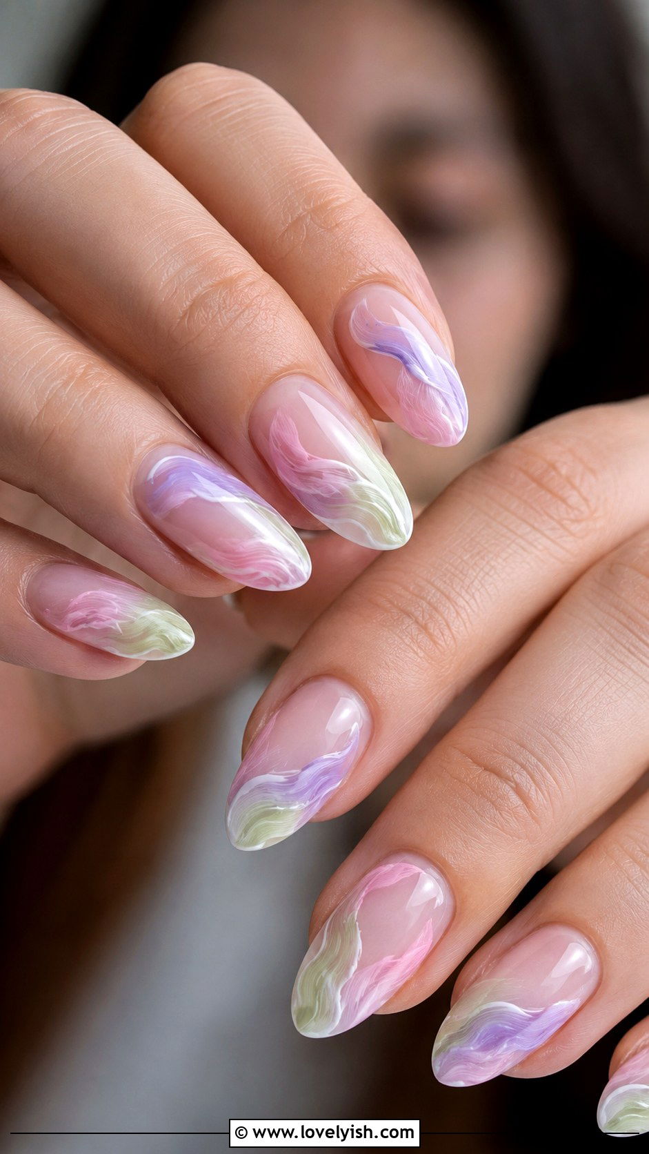 Abstract Swirl French Tip Gel X Nails - 50 gel x nails - 50 gel x nails