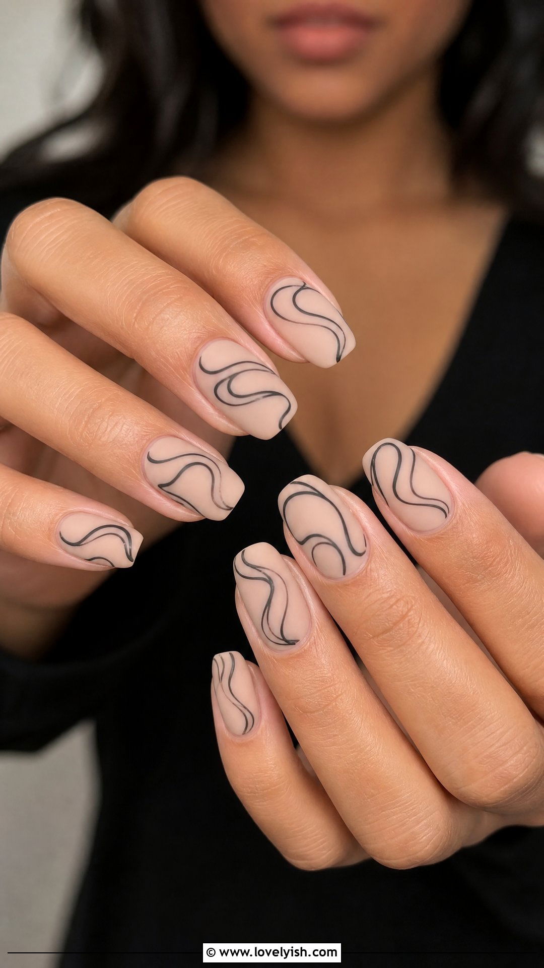 Abstract Swirl Nails - 25 black and white nail art ideas - 25 black and white nail art ideas