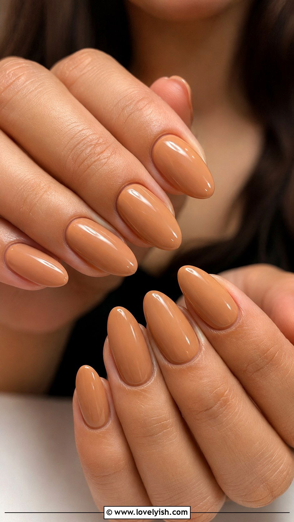 Almond Nails in Warm Caramel Nude - 50 natural nails - 50 natural nails