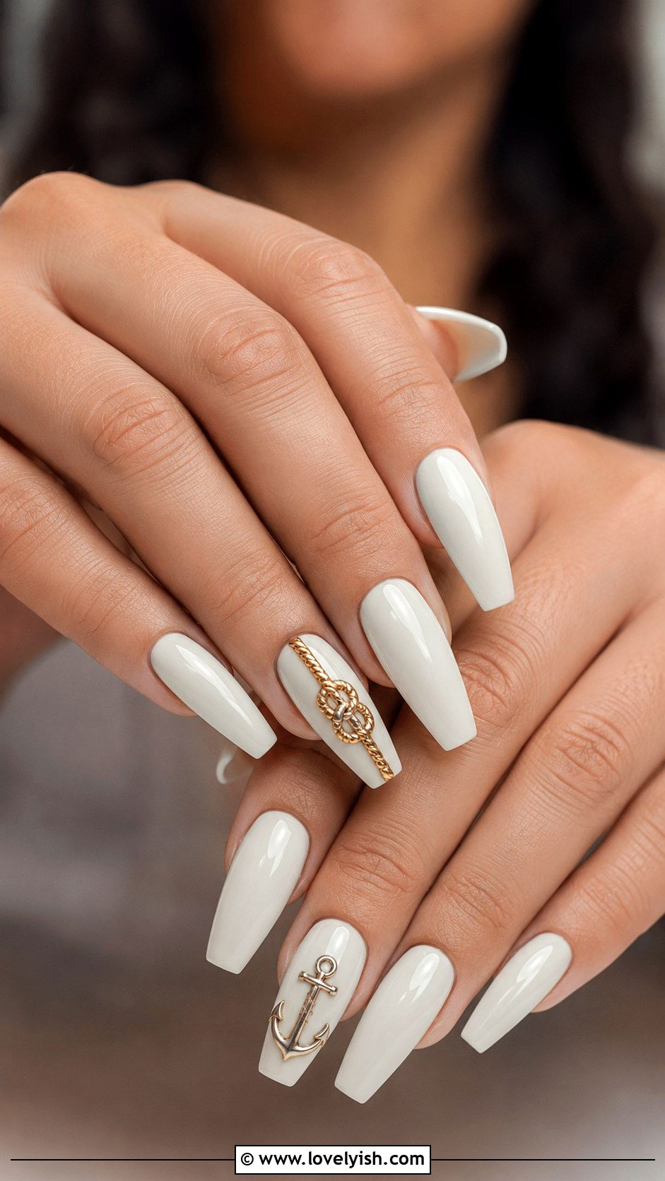 Anchor With Knot Rope Design - 50 anchor nail designs - 50 anchor nail designs