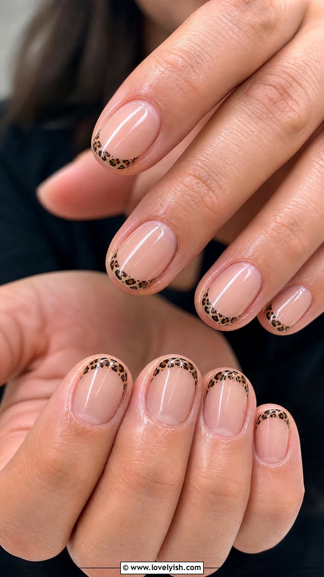 Animal Print French Tip Short Nails - 50 short french tip nails - 50 short french tip nails
