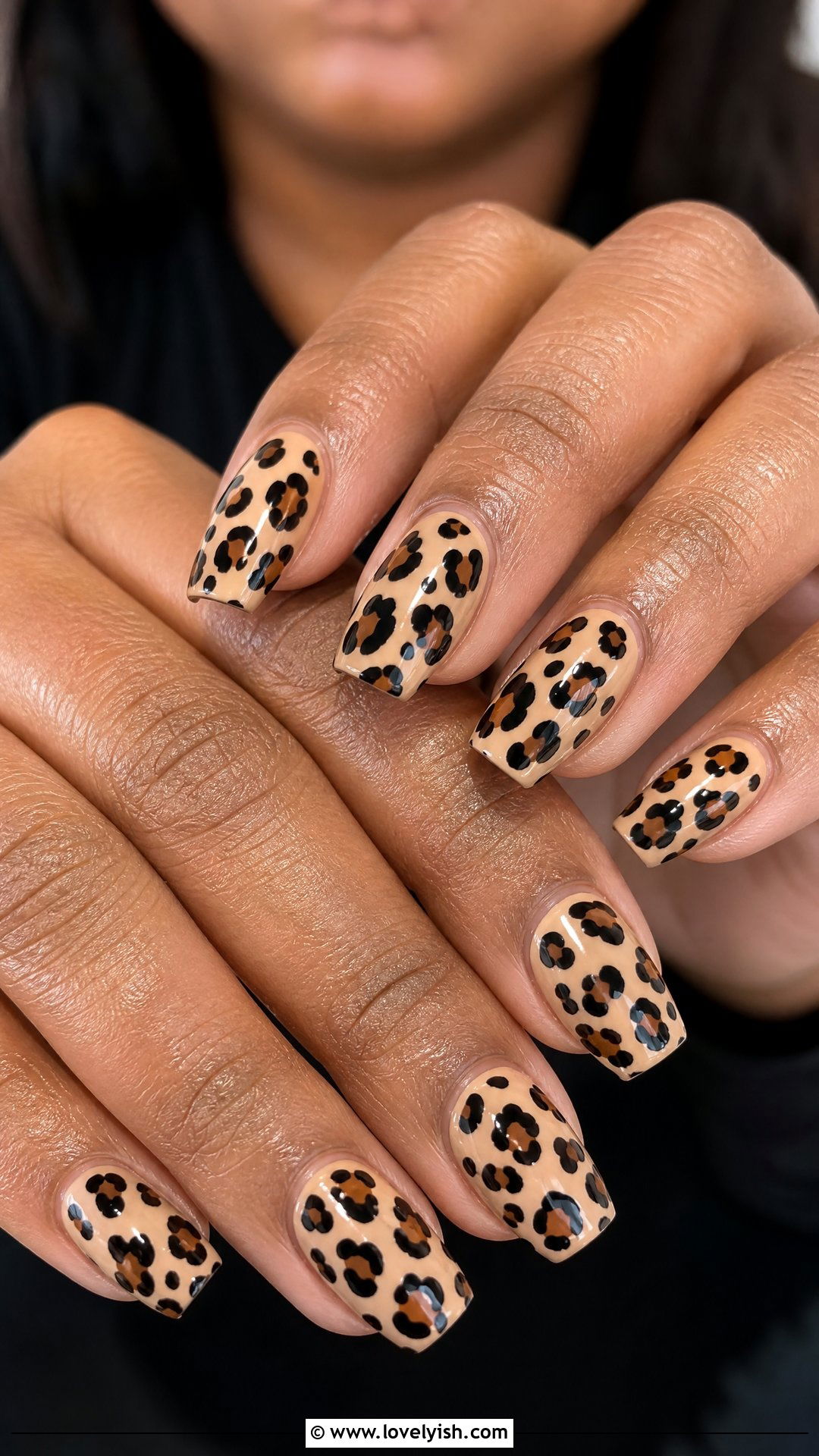 Animal Print Leopard Short Coffin Nails - 50 short coffin nails - 50 short coffin nails