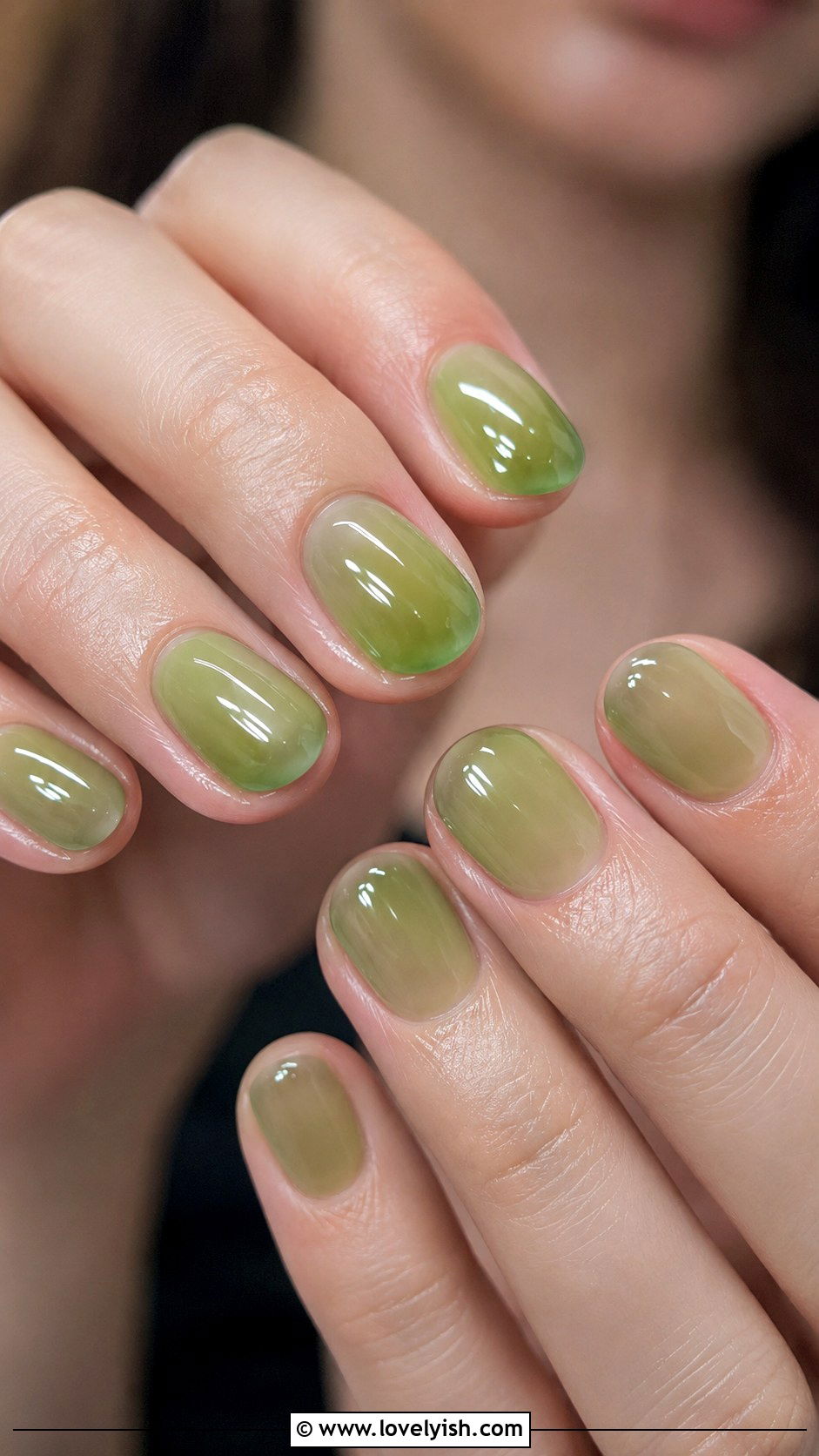 Apple Green Jelly Nails - 25 green nail design ideas - 25 green nail design ideas