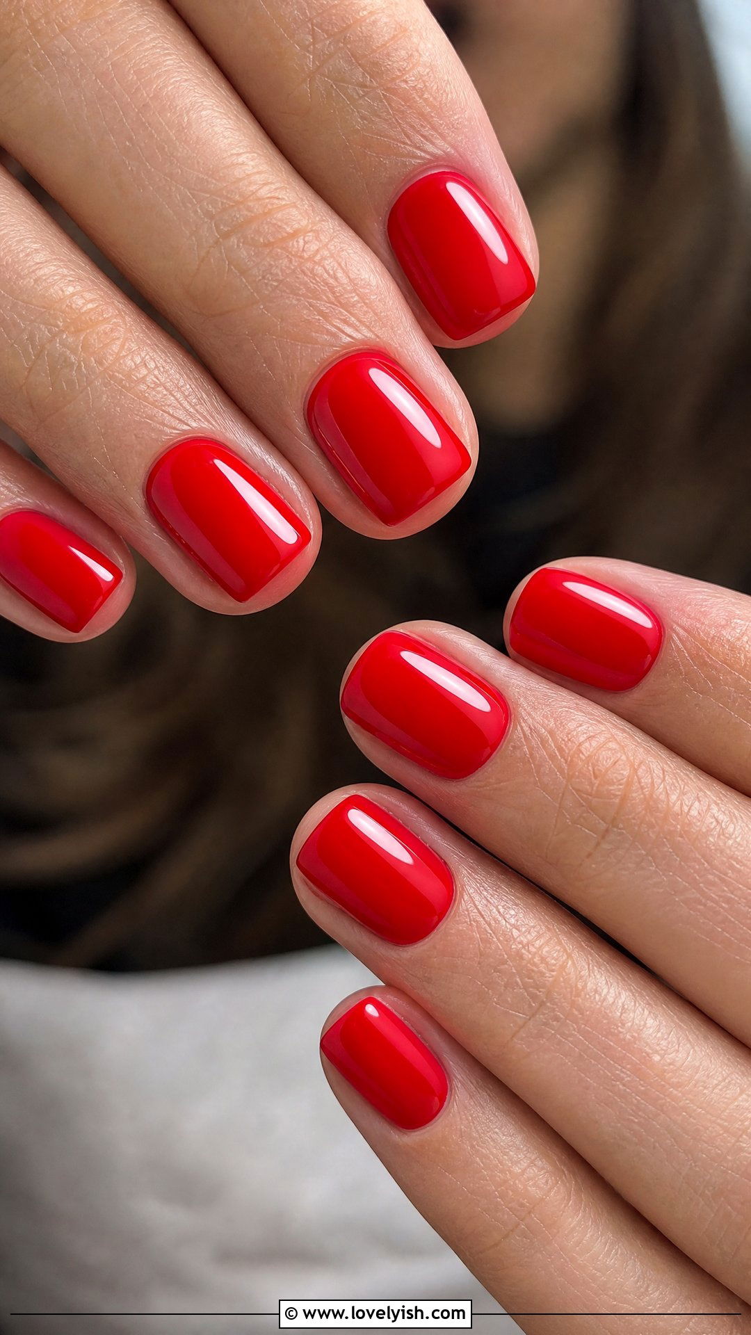 Apple Red Square Nails - 50 red nails - 50 red nails