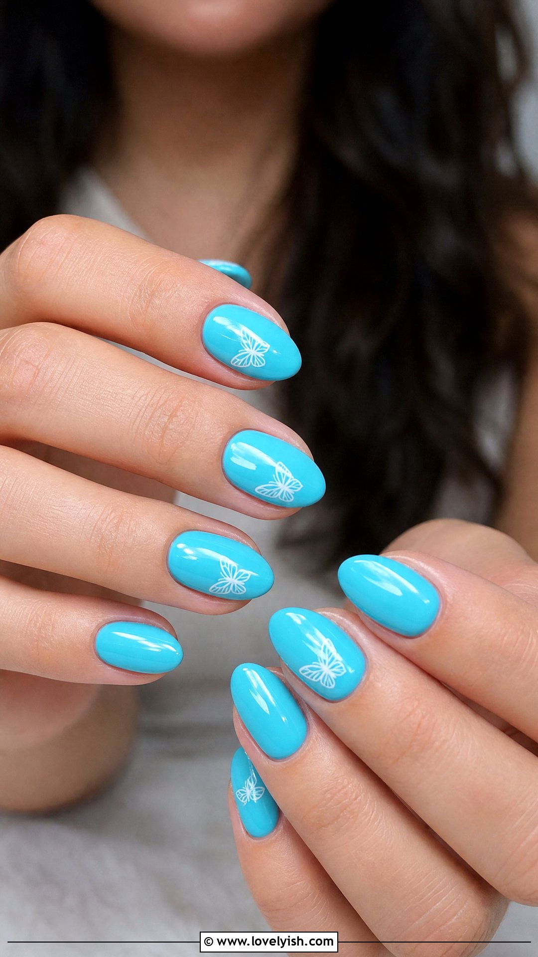 Aqua Blue Butterfly Nails - 50 butterfly nails - 50 butterfly nails