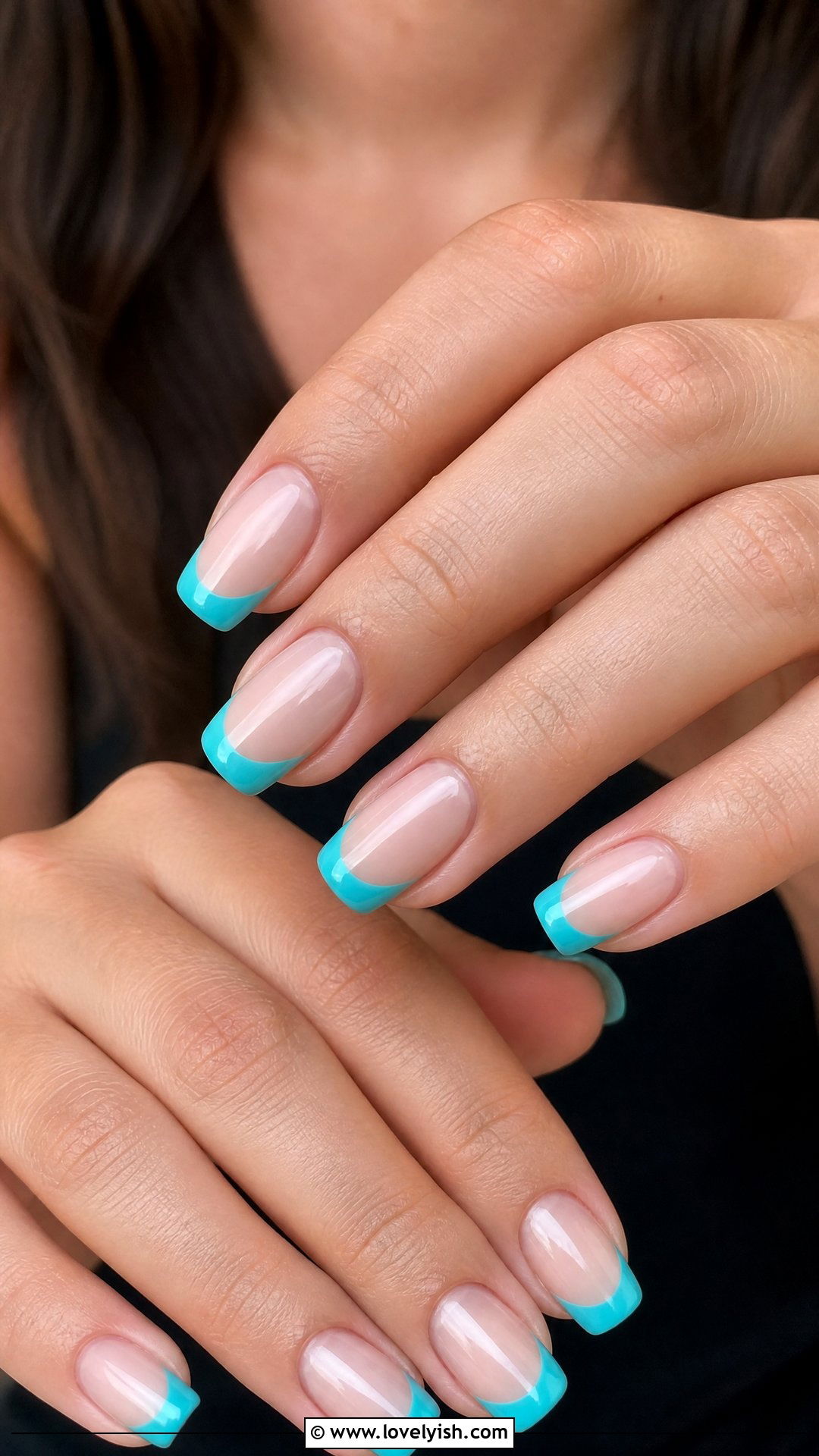 Aqua Blue French Tip - 50 french manicure - 50 french manicure