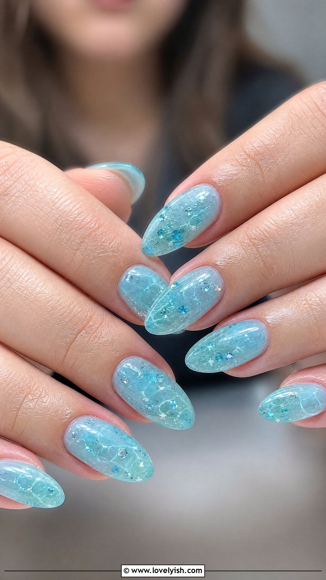 Aqua Lagoon Sparkle Nails - 50 sparkly nails - 50 sparkly nails