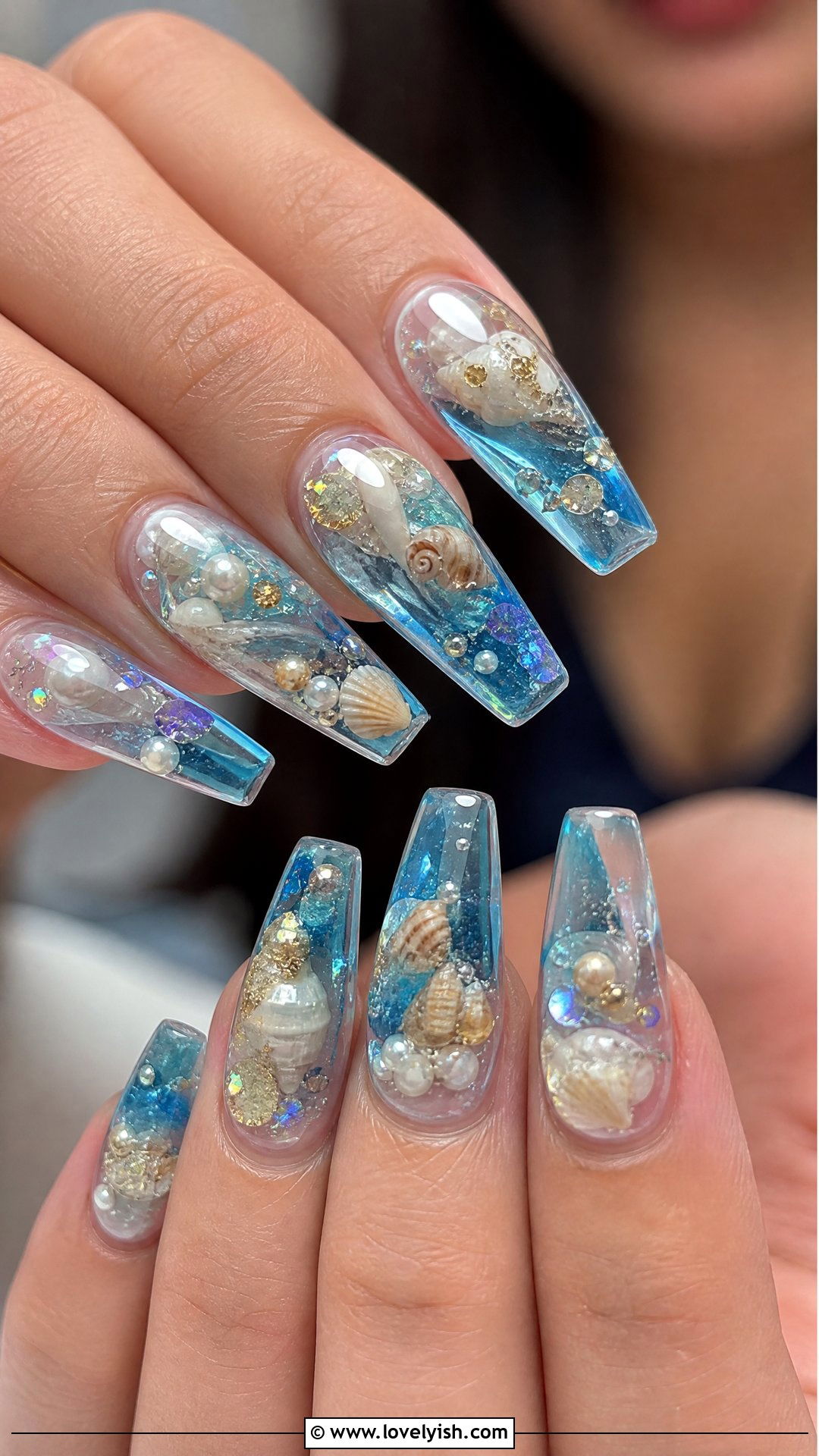 Aquarium Floating Charm Nails - 50 crazy nail designs - 50 crazy nail designs