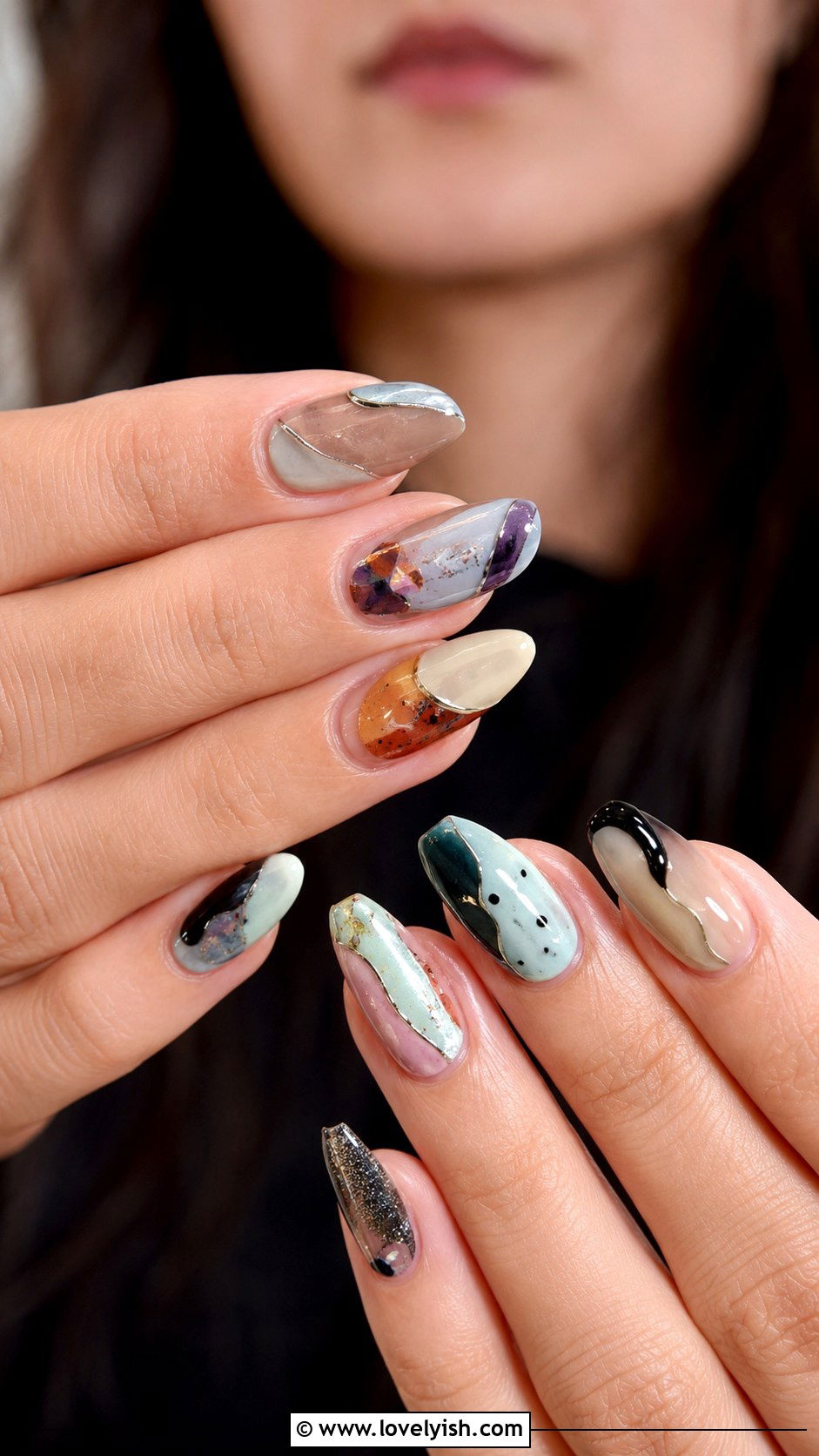 Asymmetric Nail Shape - 45 nail shapes - 45 nail shapes