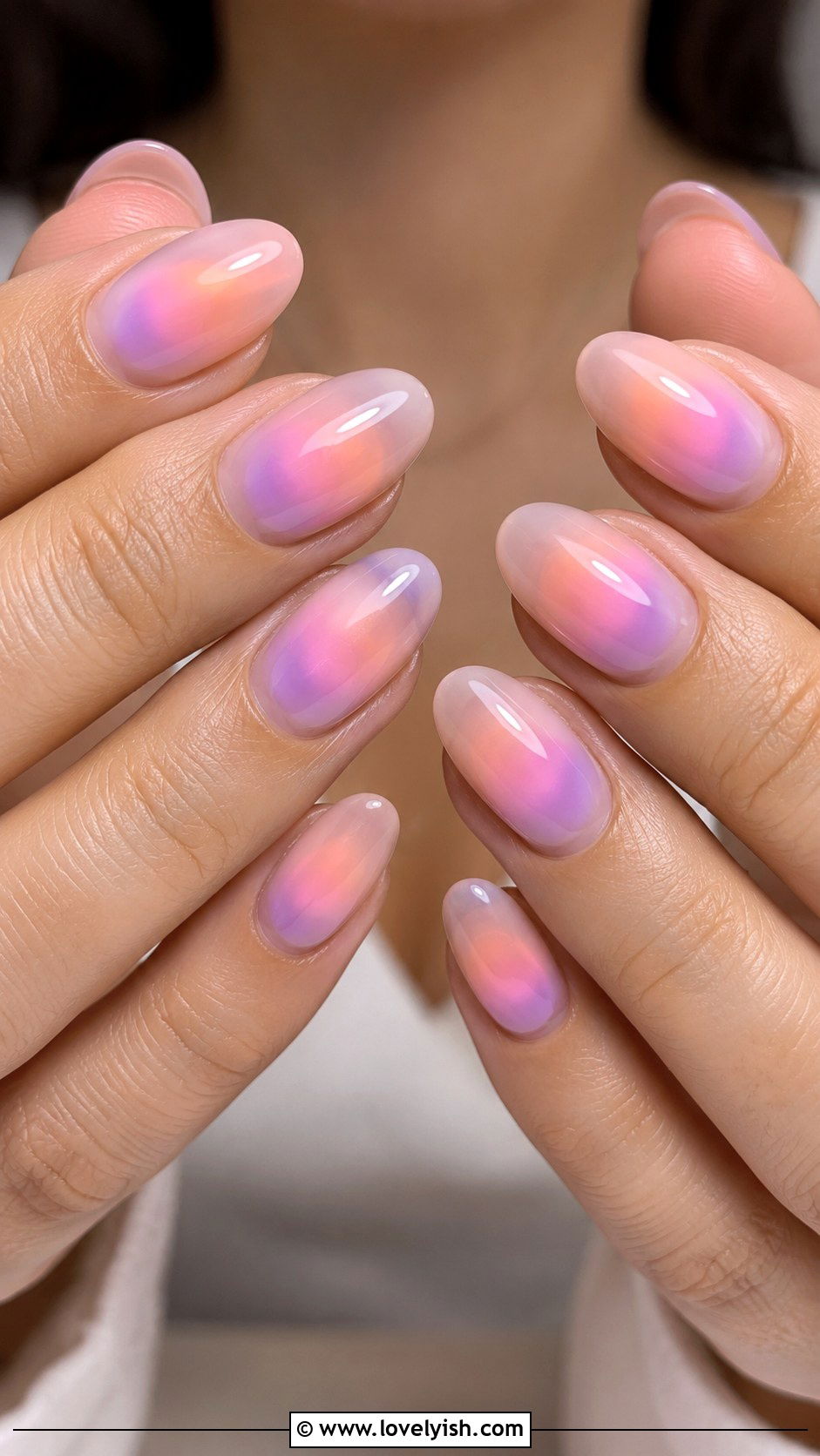 Aura Glow Acrylic Nails - 42 acrylic nail designs - 42 acrylic nail designs