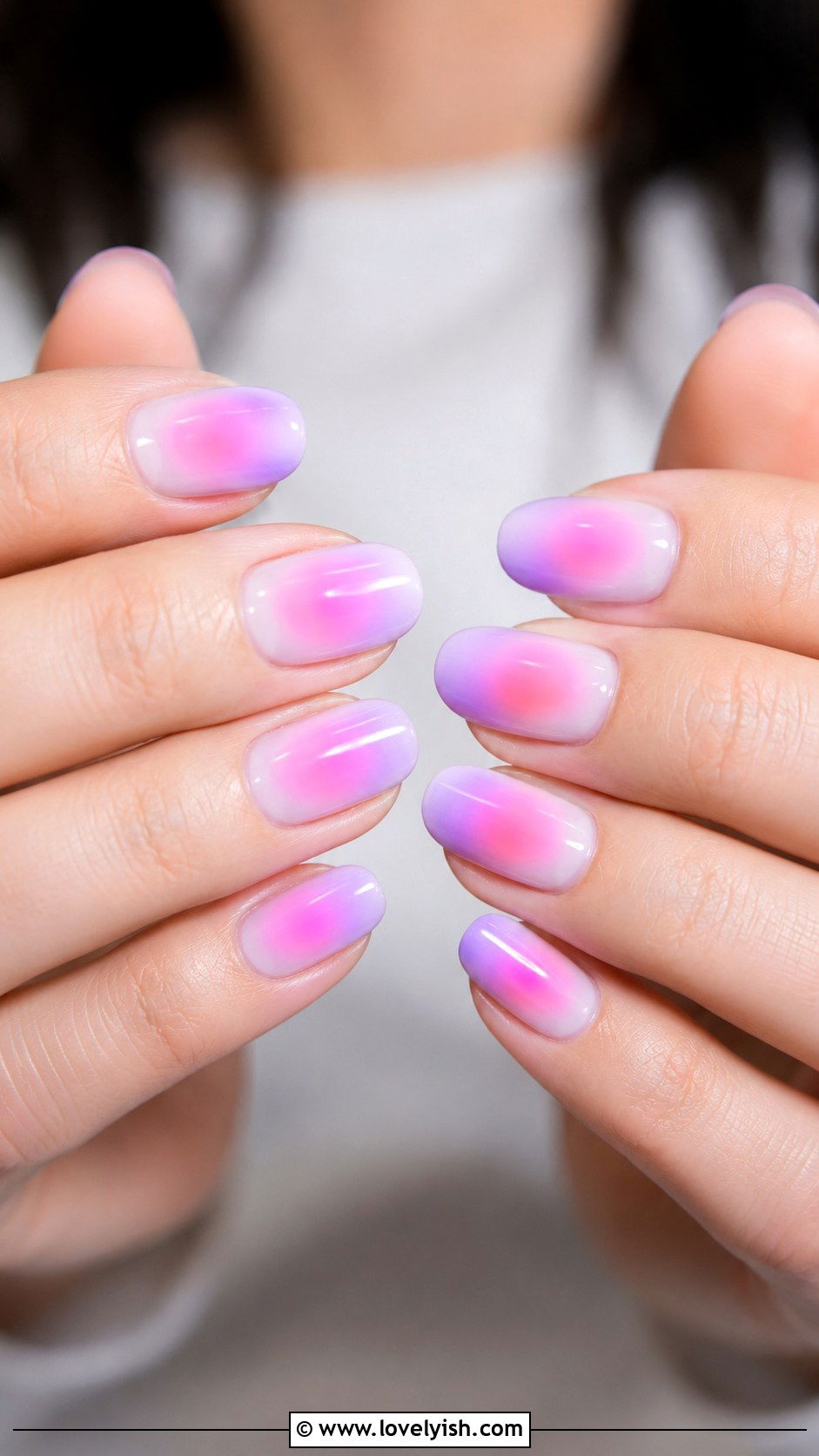 Aura Nails with Blended Neon and Pastel - 50 tumblr nail designs - 50 tumblr nail designs