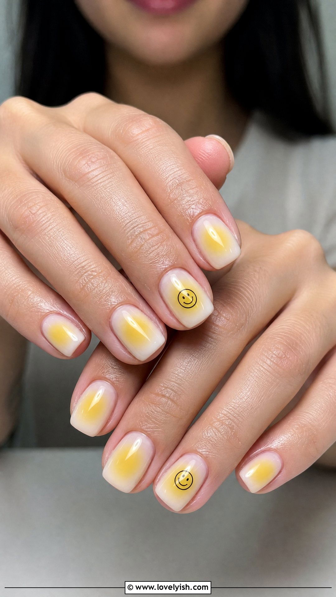 Aura Nails with Smiley Face Accents - 25 aura nail designs - 25 aura nail designs