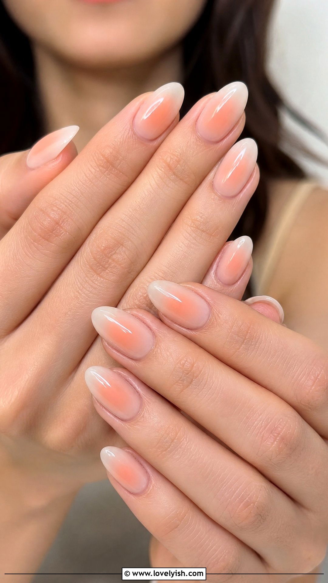 Aura Peach Glow Nails - 44 nails design - 44 nails design