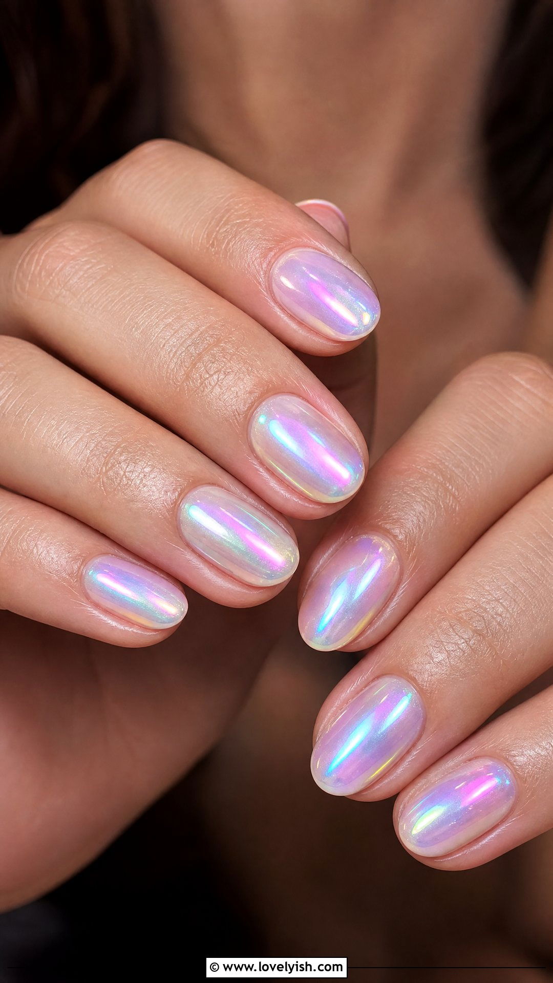 Aurora Chrome Short Acrylic Nails - 50 short acrylic nails - 50 short acrylic nails