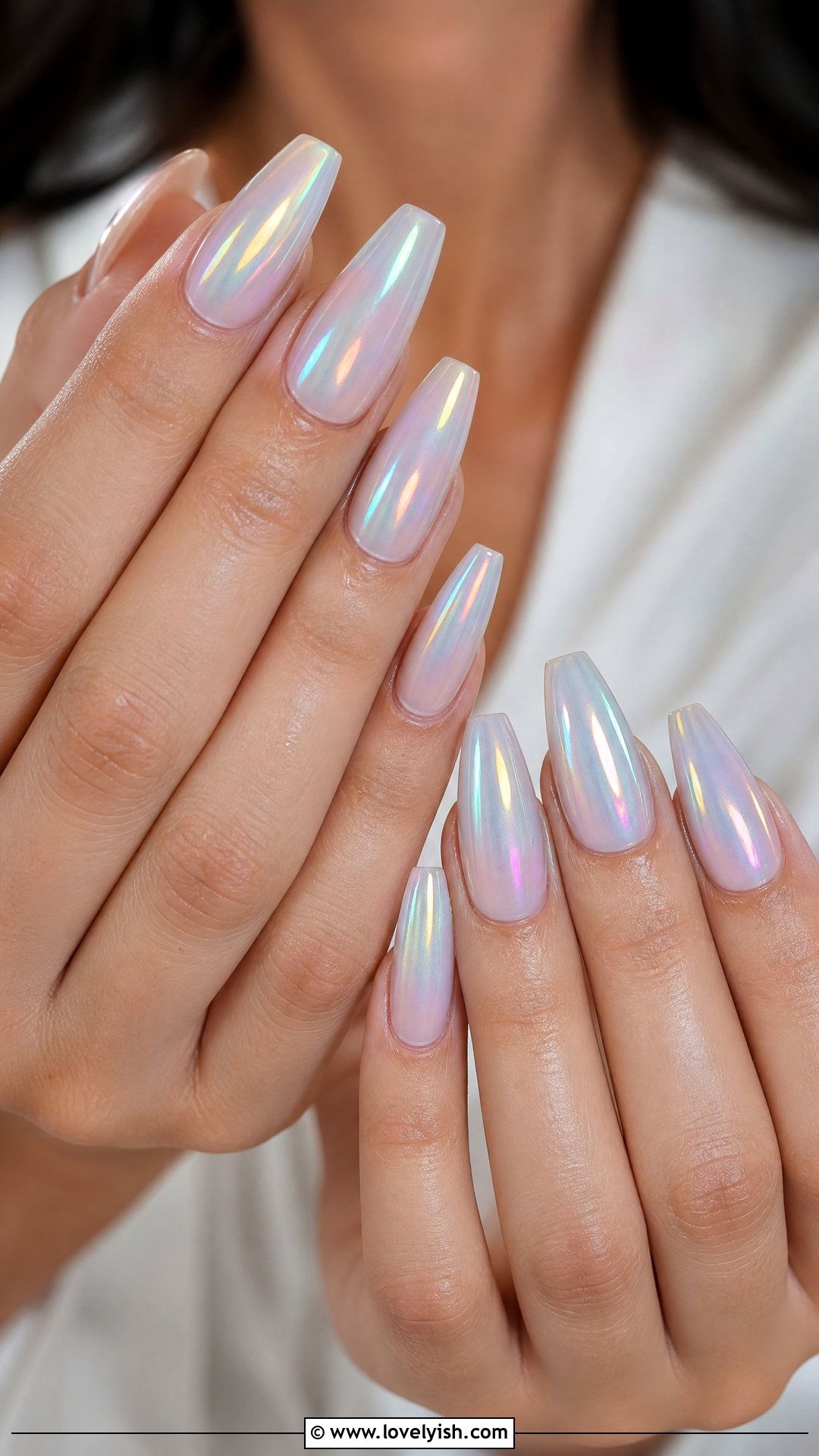 Aurora Iridescent Bridal Nails - 25 bridal nail ideas - 25 bridal nail ideas