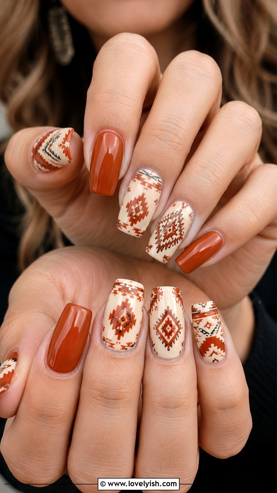 Aztec and Southwestern Pattern Nails - 50 western nail designs - 50 western nail designs