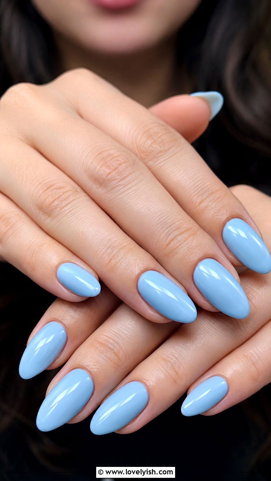 Baby Blue Almond Nails - 50 baby blue nails - 50 baby blue nails