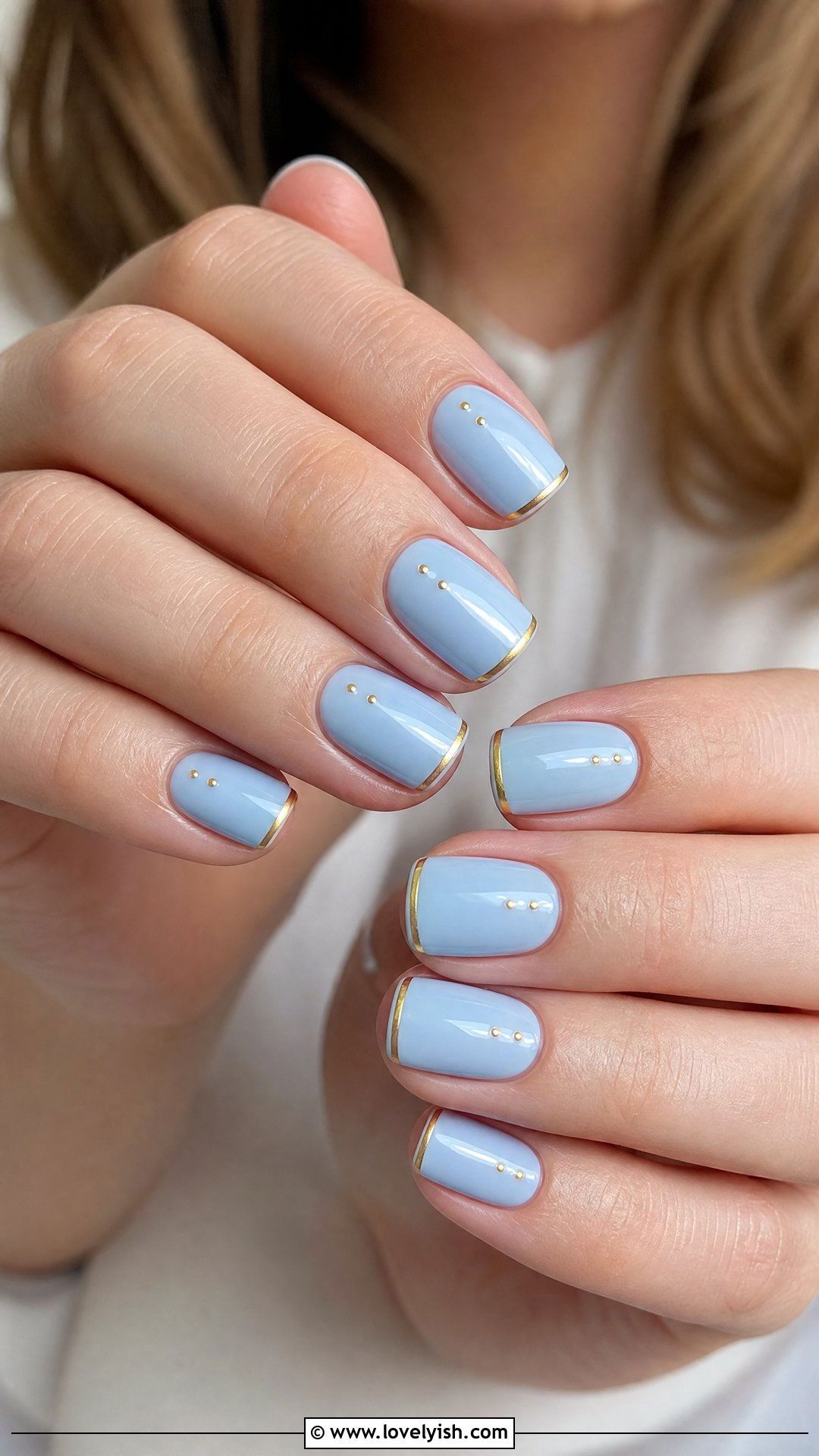 Baby Blue And Gold Nails - 25 gold nail designs - 25 gold nail designs