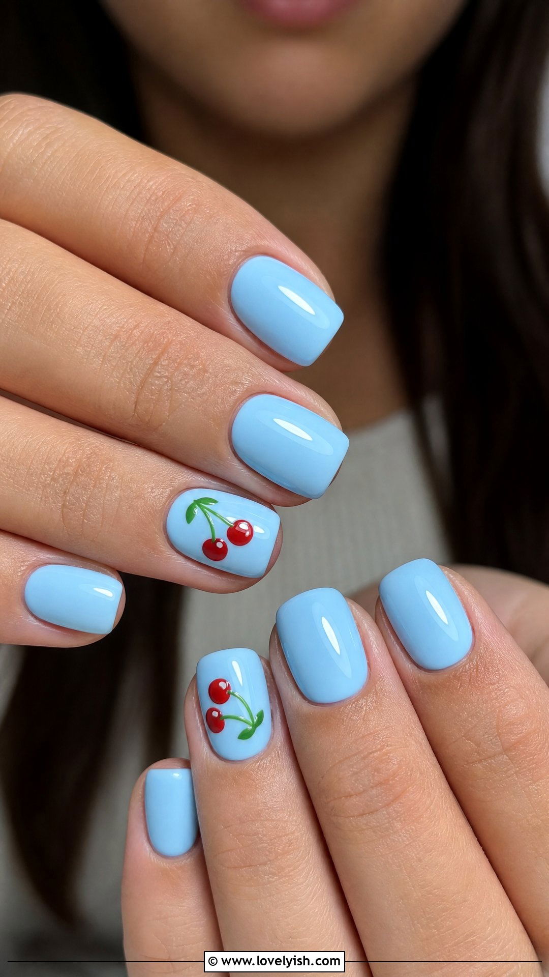 Baby Blue Cherry Nails - 50 cherry nails - 50 cherry nails