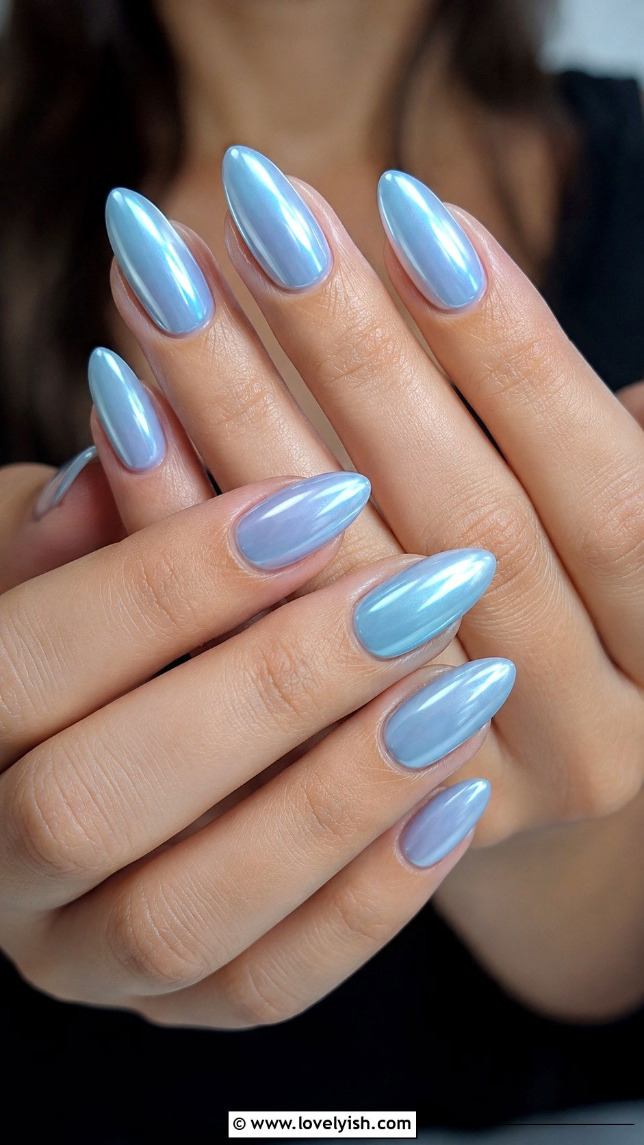Baby Blue Chrome Nails - 50 baby blue nails - 50 baby blue nails