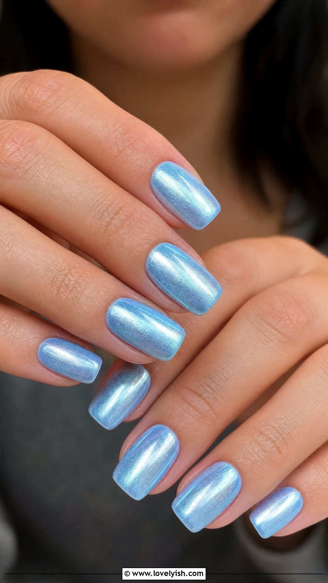 Baby Blue Chrome Nails - 50 elegant nails - 50 elegant nails