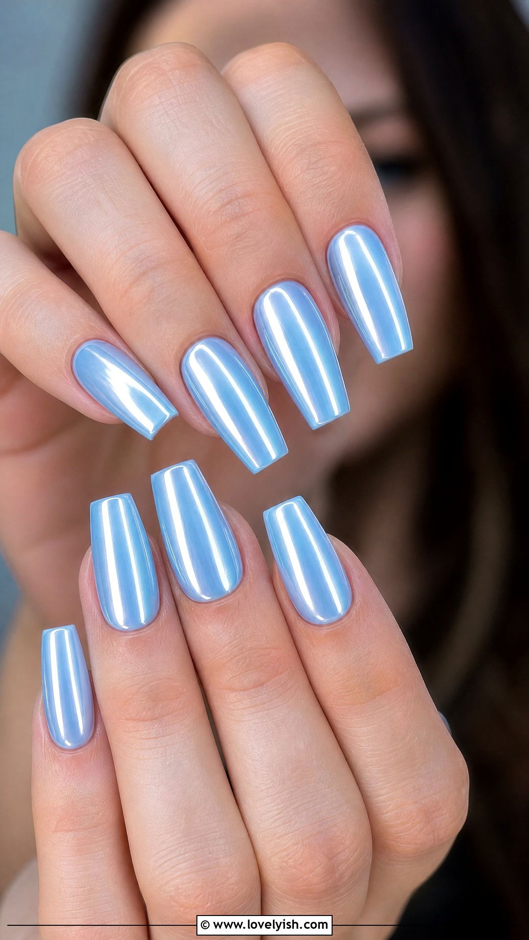 Baby Blue Chrome Nails - 50 simple spring nail designs - 50 simple spring nail designs