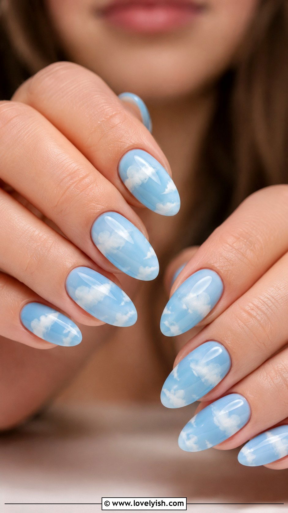 Baby Blue Cloud Acrylic Nails - 42 acrylic nail designs - 42 acrylic nail designs