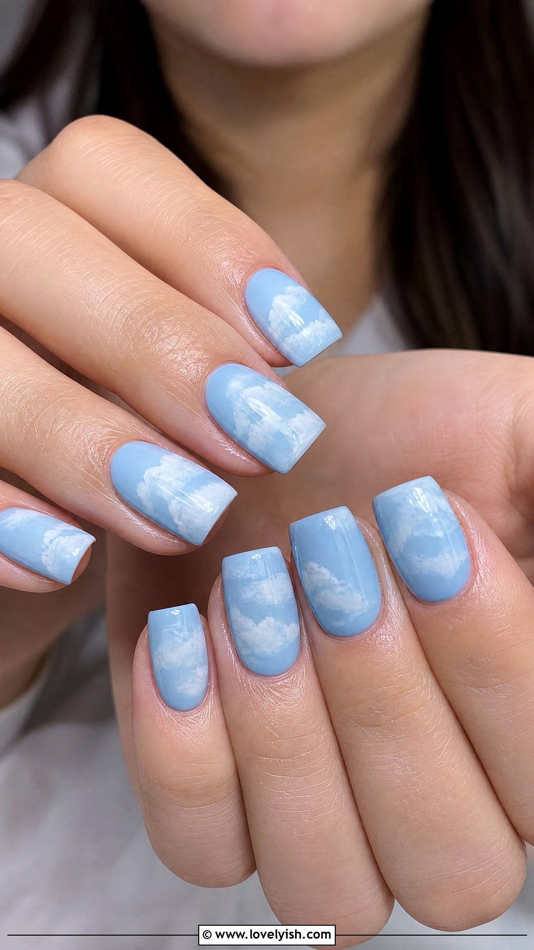 Baby Blue Cloud Acrylic Nails - 25 acrylic nails designs - 25 acrylic nails designs