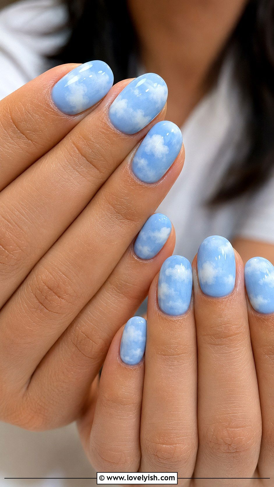 Baby Blue Cloud Nails - 38 may nail ideas - 38 may nail ideas