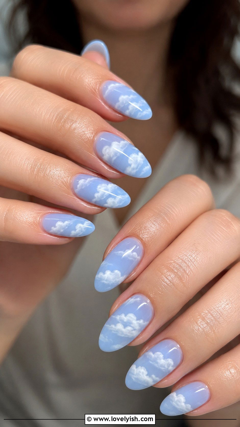 Baby Blue Cloud Nails - 25 cute nail design ideas - 25 cute nail design ideas