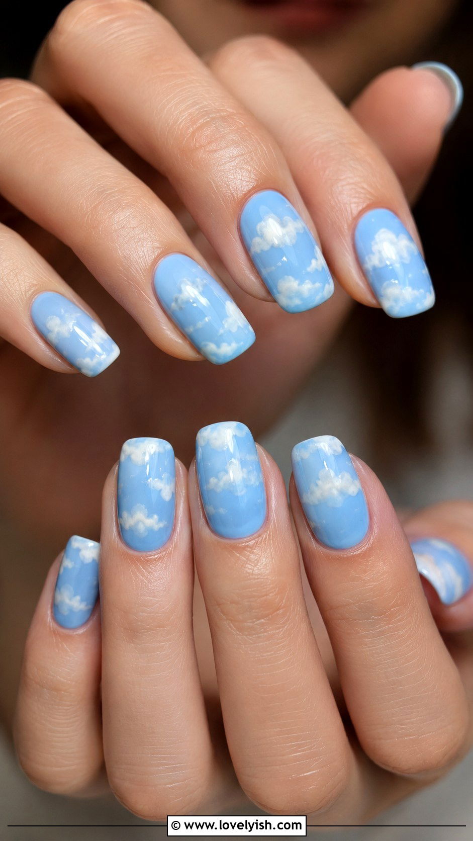 Baby Blue Cloud Nails - 50 baby blue nails - 50 baby blue nails