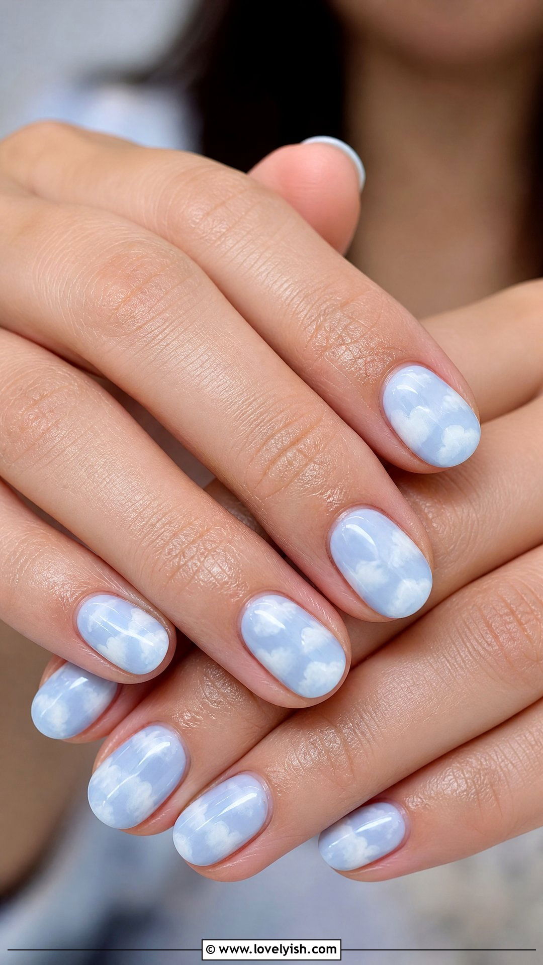 Baby Blue Cloud Nails - 50 pictures of nail designs - 50 pictures of nail designs