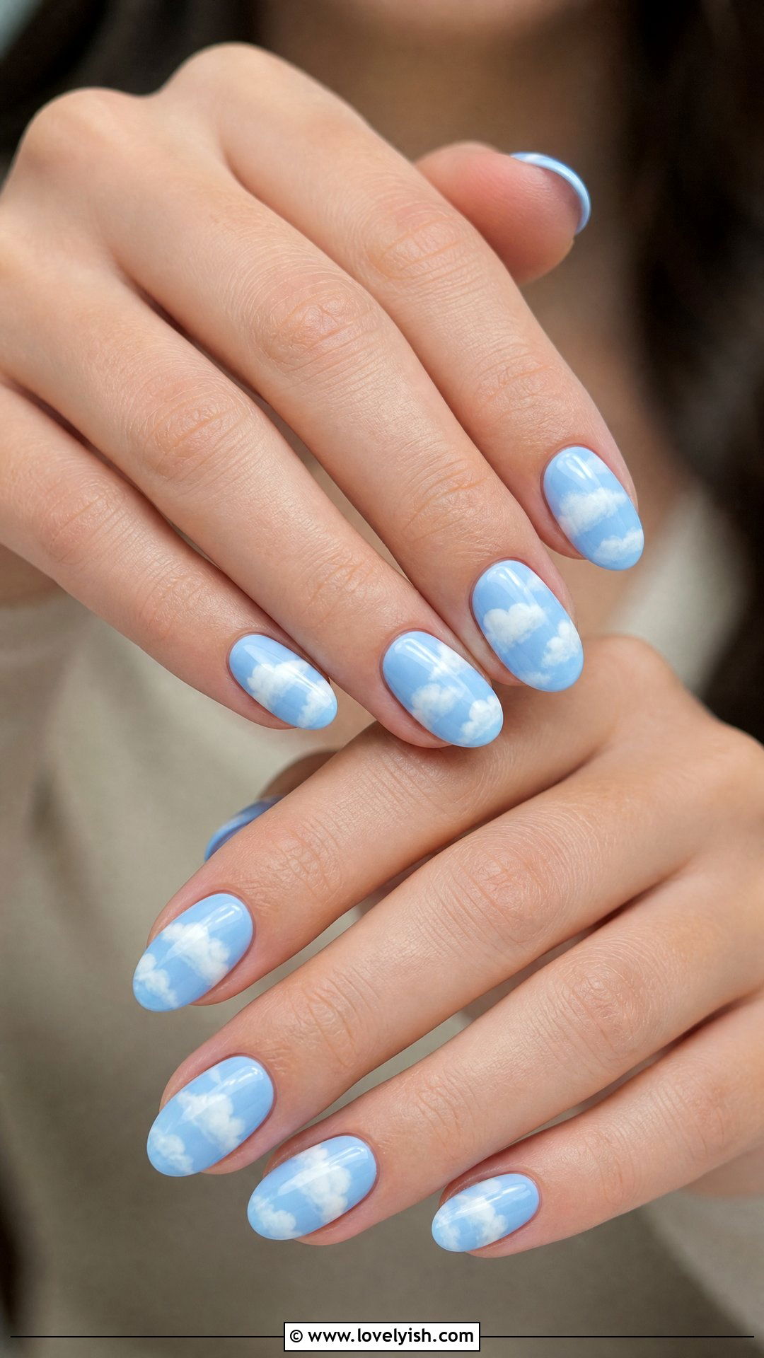 Baby Blue Cloud Nails - 50 quick nail designs - 50 quick nail designs
