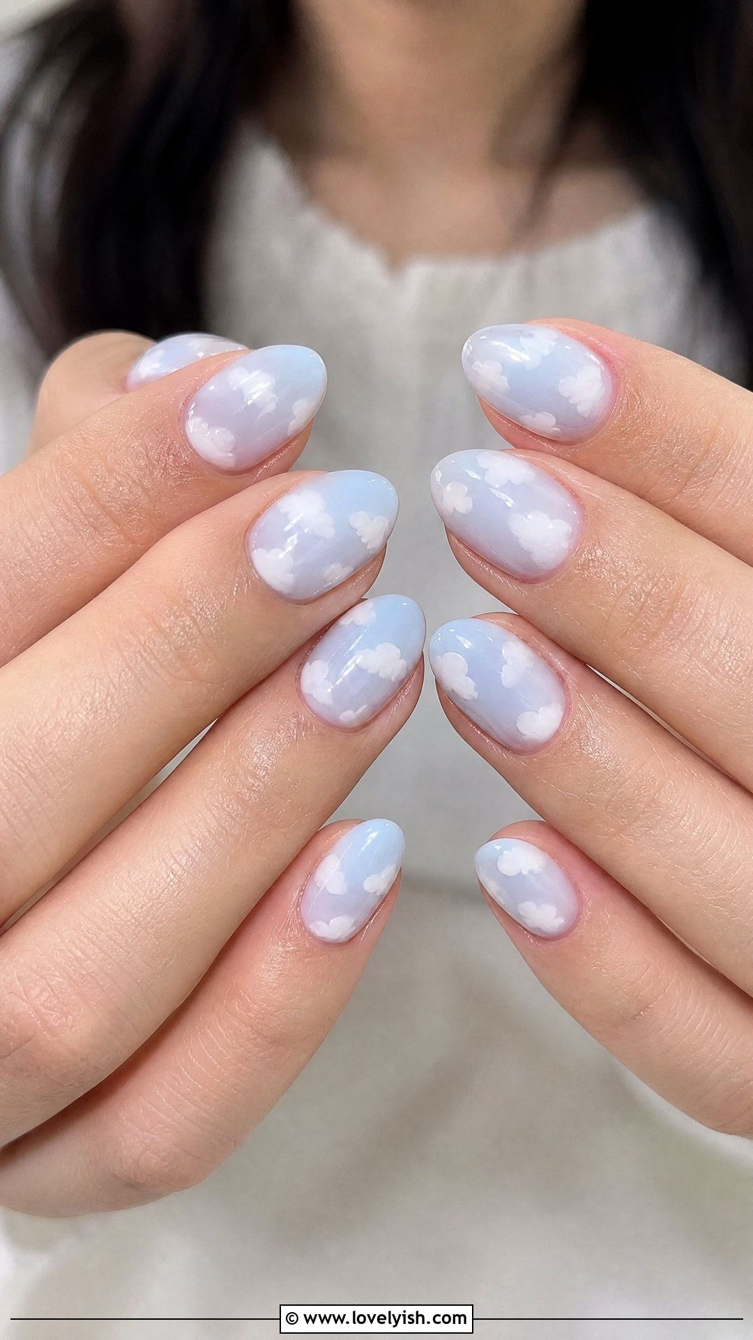 Baby Blue Cloud Nails - 25 beautiful nail designs - 25 beautiful nail designs
