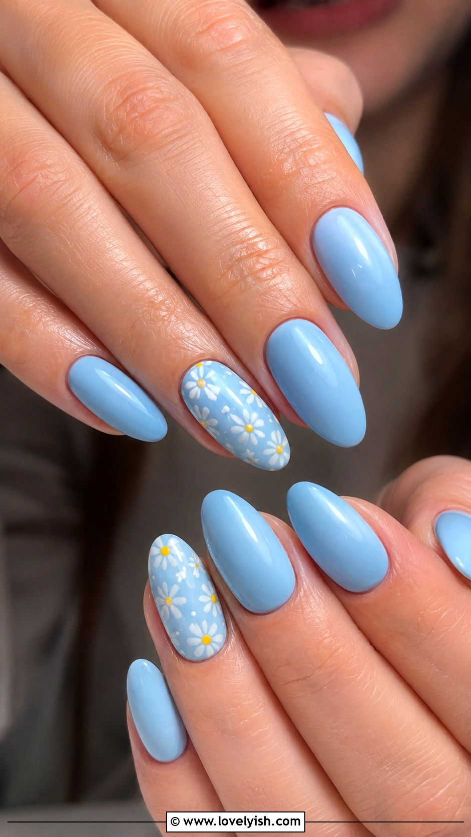 Baby Blue Floral Nails - 50 baby blue nails - 50 baby blue nails