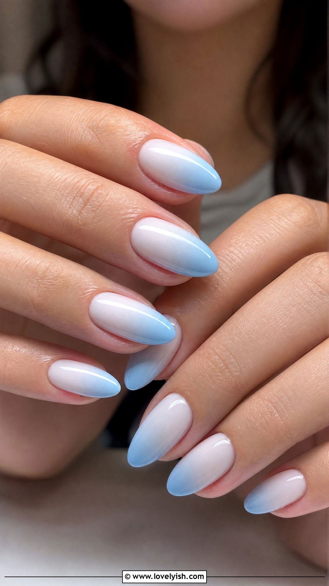 Baby Blue French Ombre - 50 french ombre nails - 50 french ombre nails