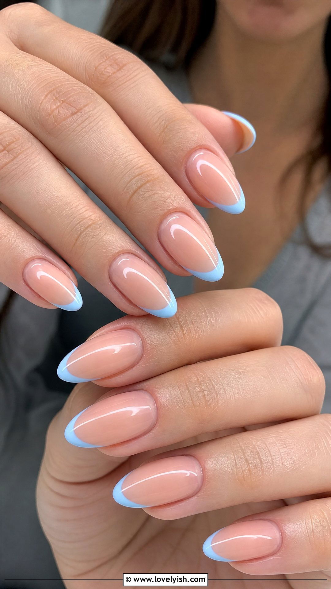 Baby Blue French Tip Nails - 38 simple nail art designs - 38 simple nail art designs
