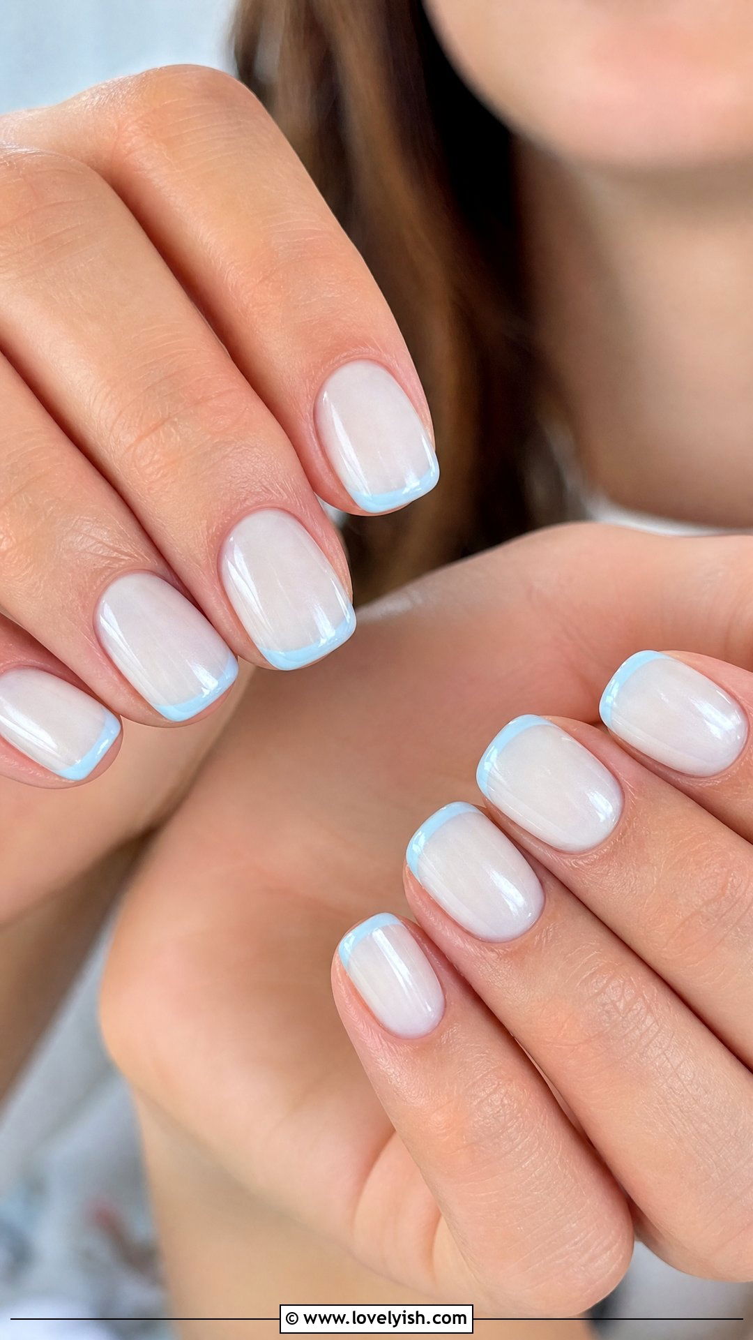 Baby Blue French Tip Nails - 50 colored french tip nails - 50 colored french tip nails