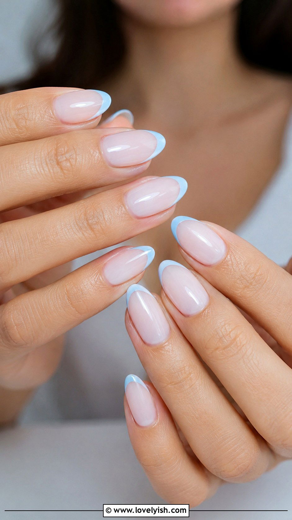 Baby Blue French Tip Nails - 50 baby blue nails - 50 baby blue nails
