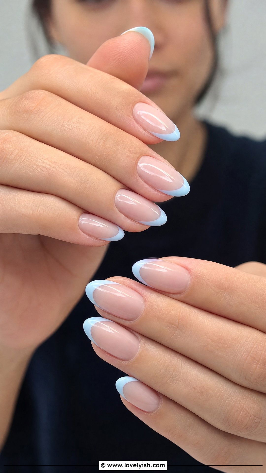 Baby Blue French Tip Nails - 50 blue nails - 50 blue nails