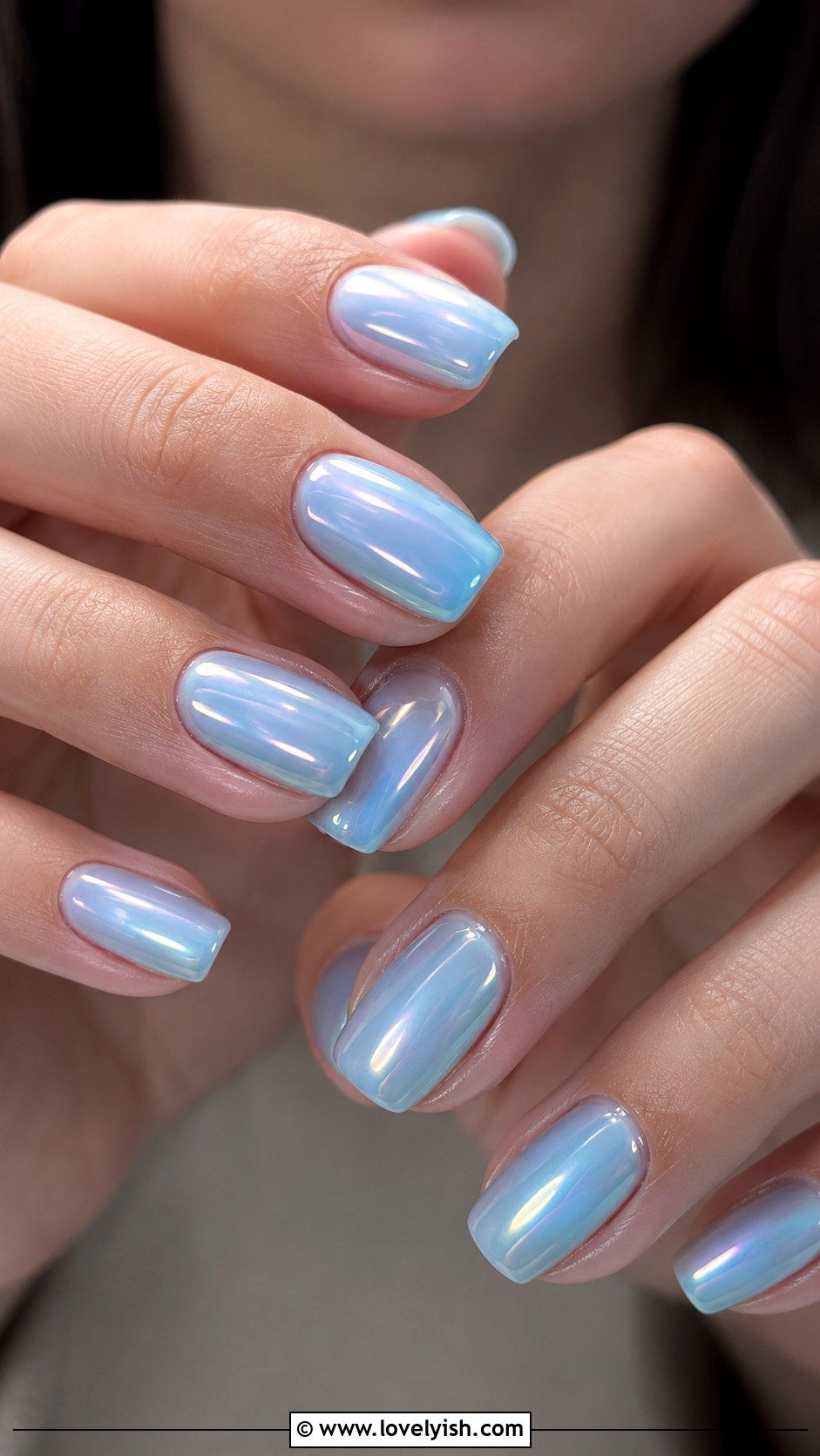 Baby Blue Glazed Donut Nails - 50 baby blue nails - 50 baby blue nails