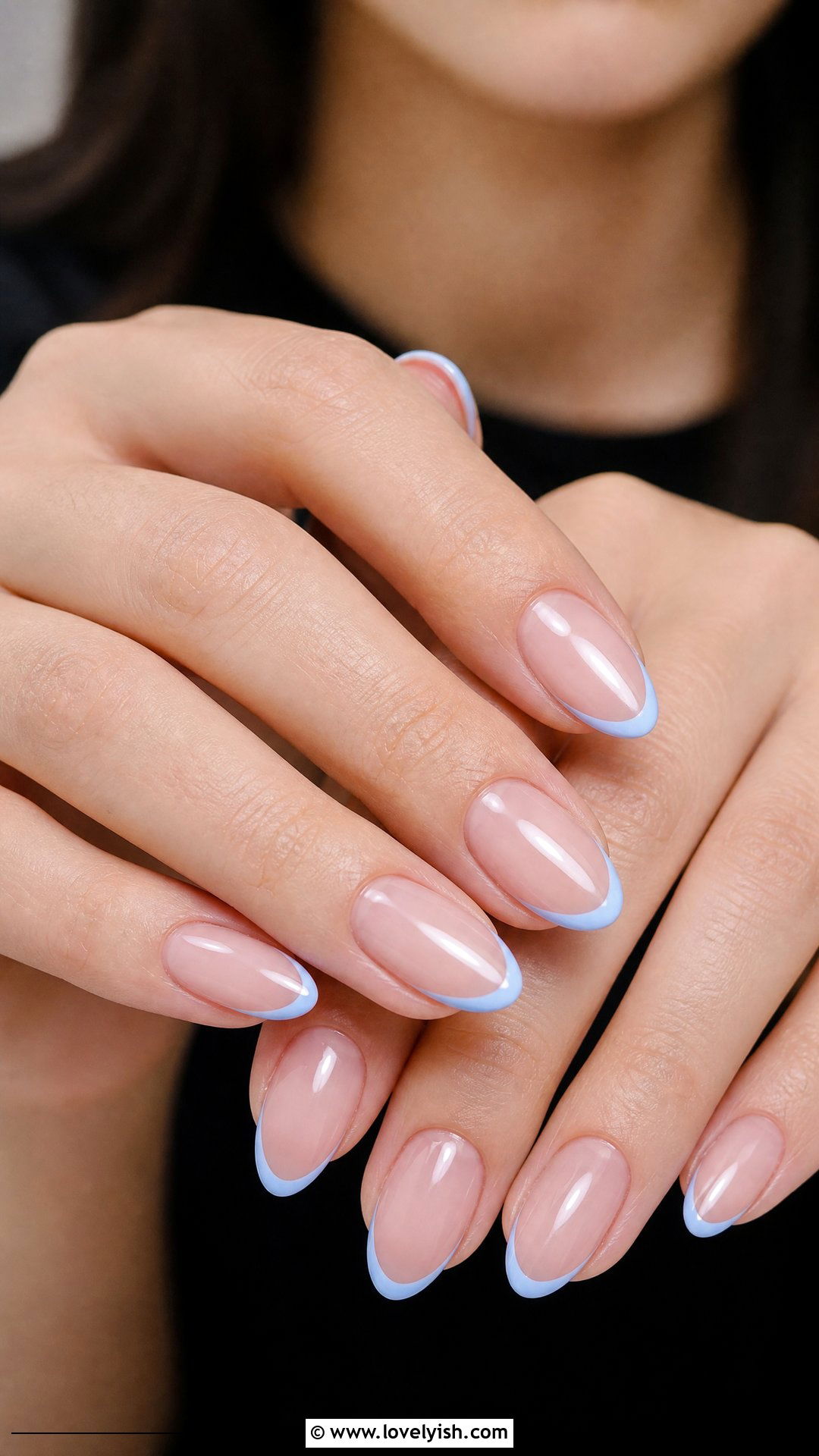 Baby Blue Hairline French Tips - 50 minimalist french tips - 50 minimalist french tips