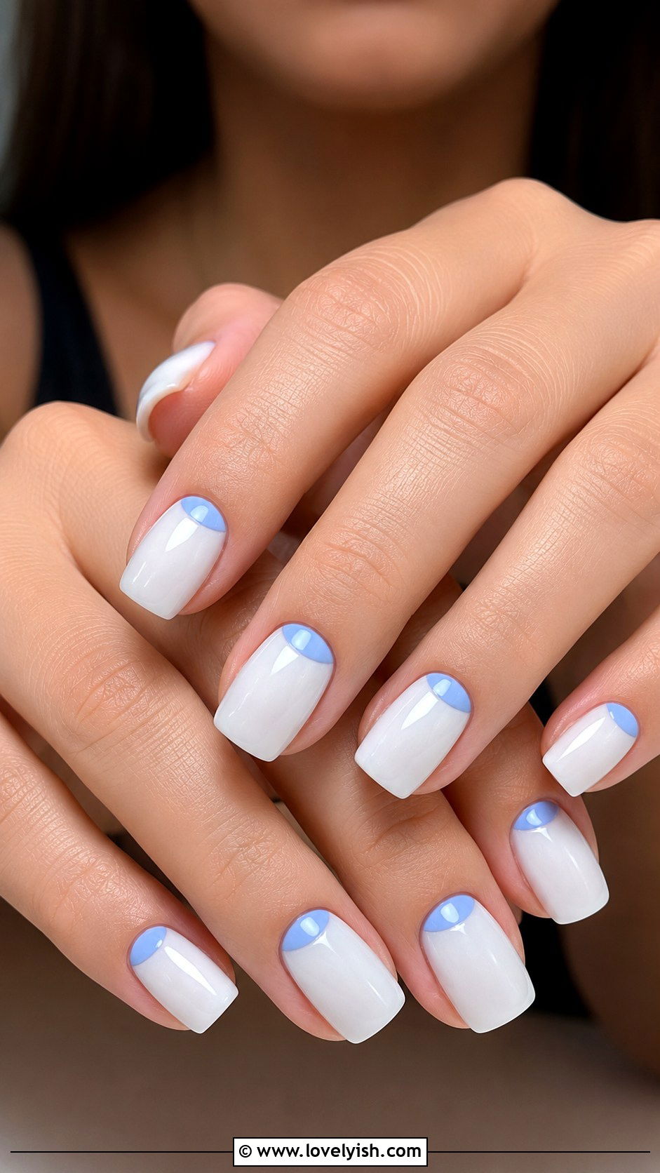 Baby Blue Half Moon Nails - 50 baby blue nails - 50 baby blue nails