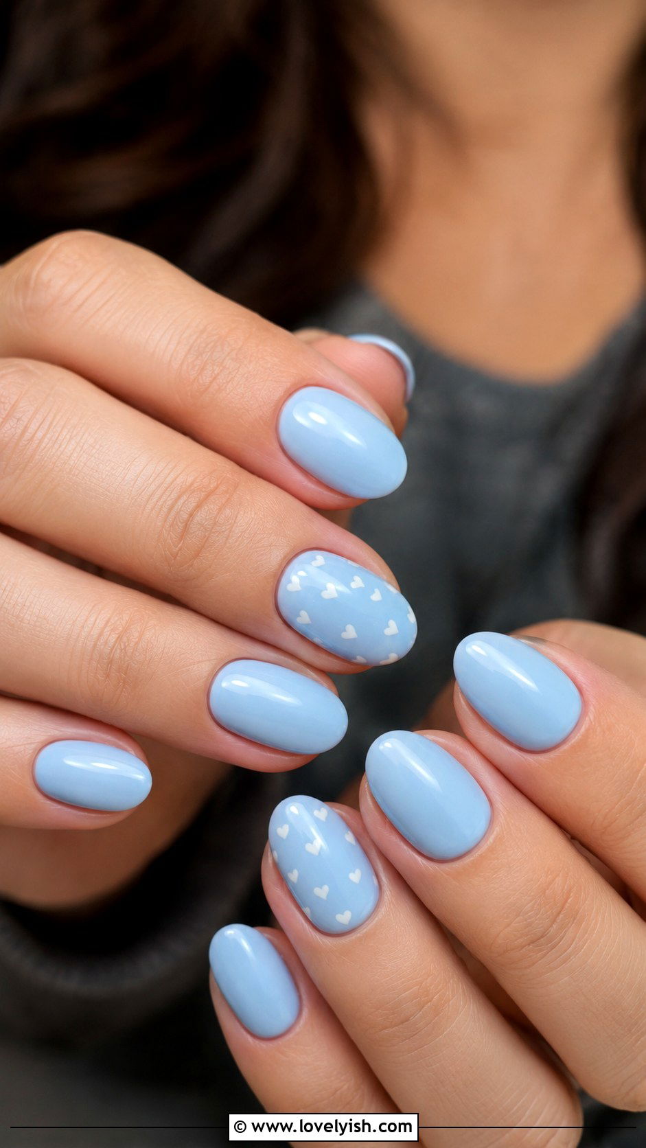 Baby Blue Heart Nails - 50 baby blue nails - 50 baby blue nails